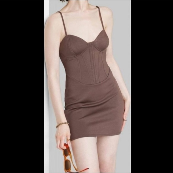 Wild Fable Women’s Sleeveless Corset Mini Knit Bodycon Dress - Picture 1 of 3